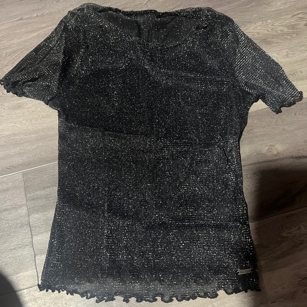 Hollister transparent black sparkly shirt